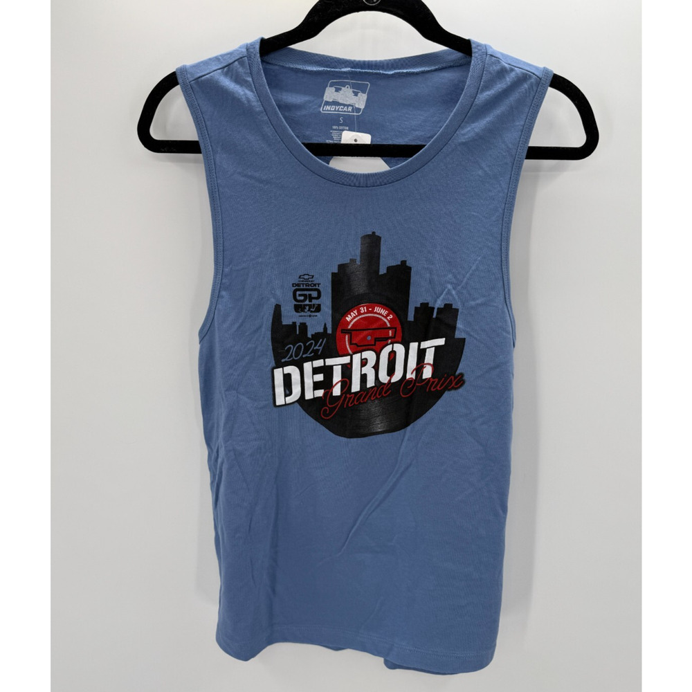 IndyCar Womens Tank Top Detroit Grand Prix Record 2024 Blue Size 2XL New